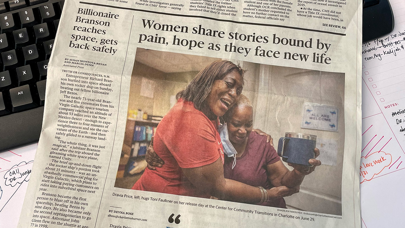 The Charlotte Observer Articles Shine Spotlight on CCT, Incarceration & Reentry